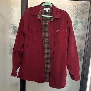 Carhartt Men's Burgundy Flannel-Lined Shirt Jacket